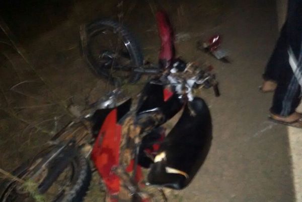 moto destruida no acidente proximo belo campo 04-07